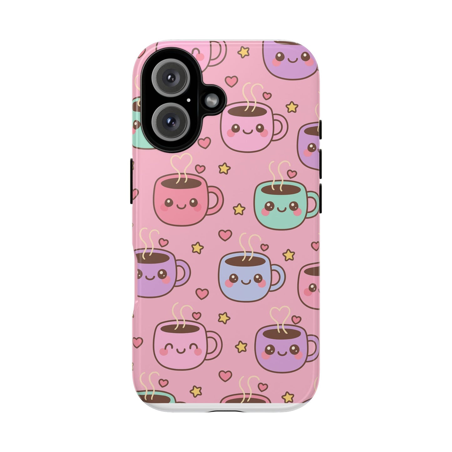 Cute Coffee Mug Phone Case, Kawaii Phone Accessory, Tough Cases, Gift for Coffee Lovers, Fun Phone Cover