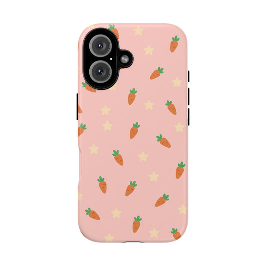 Carrot Pattern Phone Case, Cute Tough Phone Cover, Easter Gift, Vegetable Lover, Kids Gift