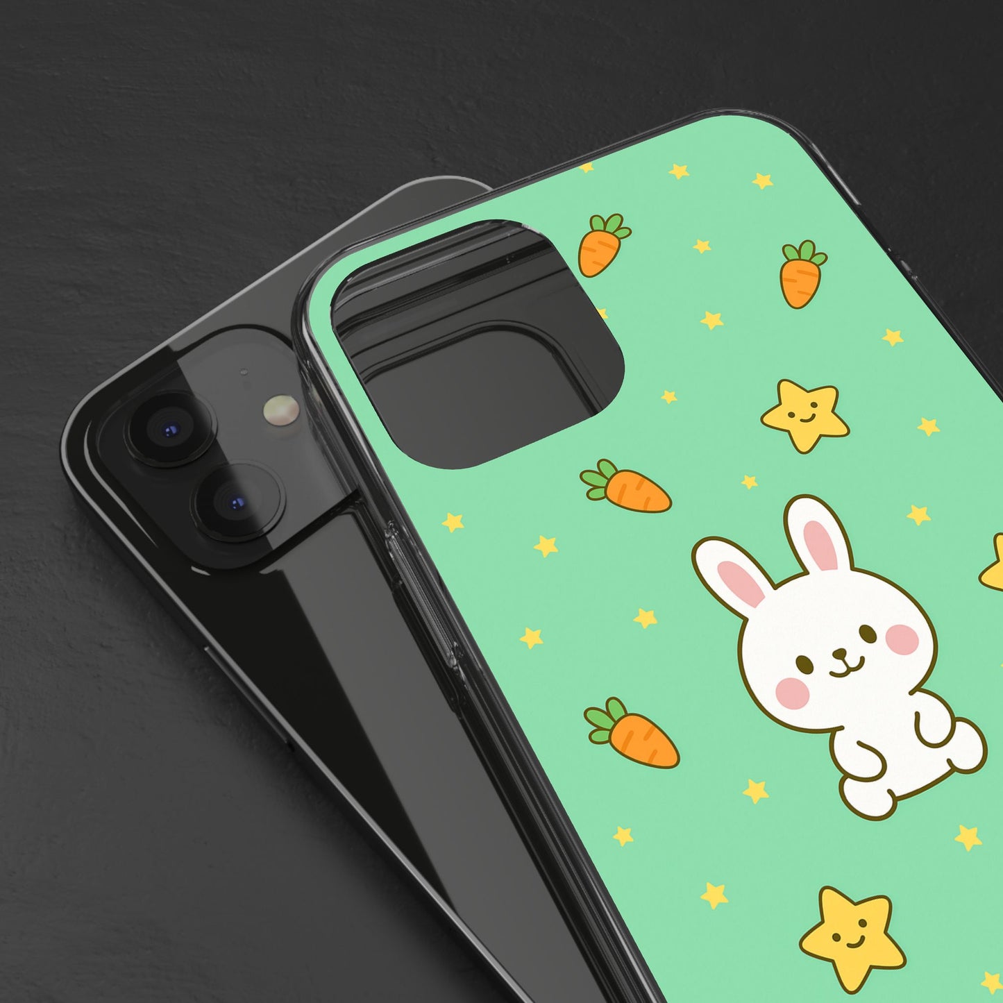 Adorable Bunny Clear Phone Case, Cute Animal Phone Cover, Fun Spring Accessory, Kawaii Style, Perfect Gift for Kids and Adults