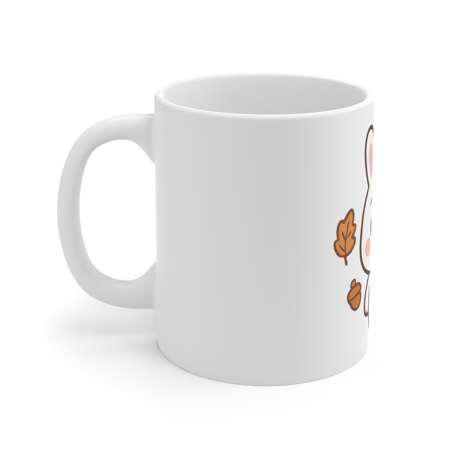 Cute Bunny Fall Ceramic Mug, Autumn Coffee Cup, Cozy Hot Cocoa Mug, Gifts for Animal Lovers, Seasonal Drinkware