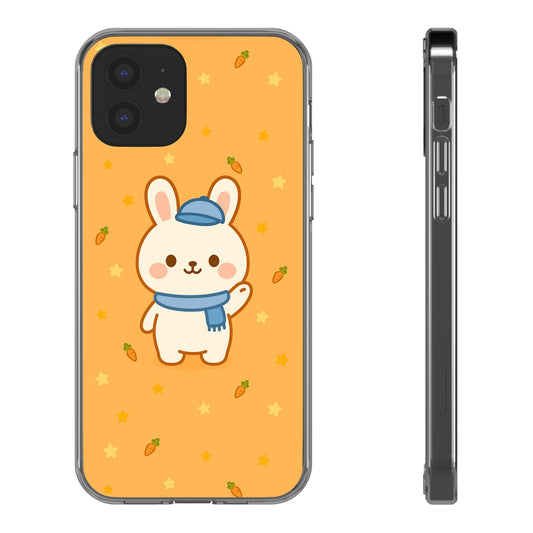 Playful Carrot and Star Clear Phone Case, Cute Clear Cover, Fun Phone Accessories for Kids, Gifts for Her, Spring and Summer Vibes, [...]