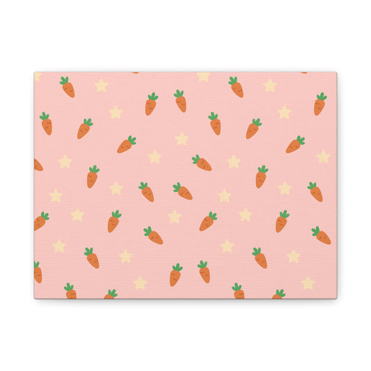 Cute Carrot Canvas Wall Art, Spring Decor, Kids Room Decoration, Easter Gift, Nursery Wall Decor, Playroom Art