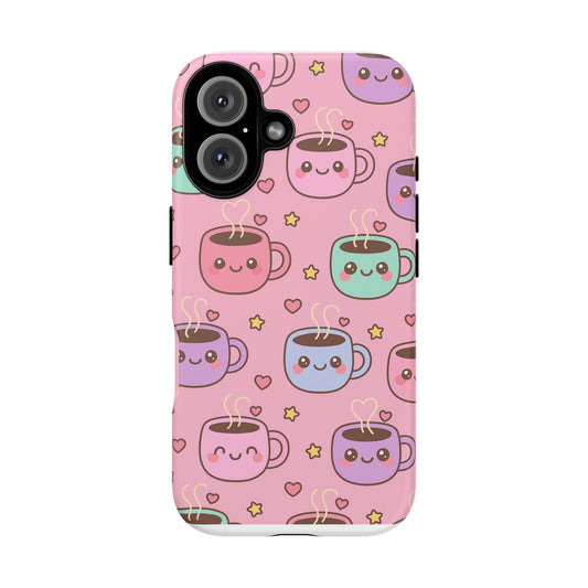 Cute Coffee Mug Phone Case, Kawaii Phone Accessory, Tough Cases, Gift for Coffee Lovers, Fun Phone Cover
