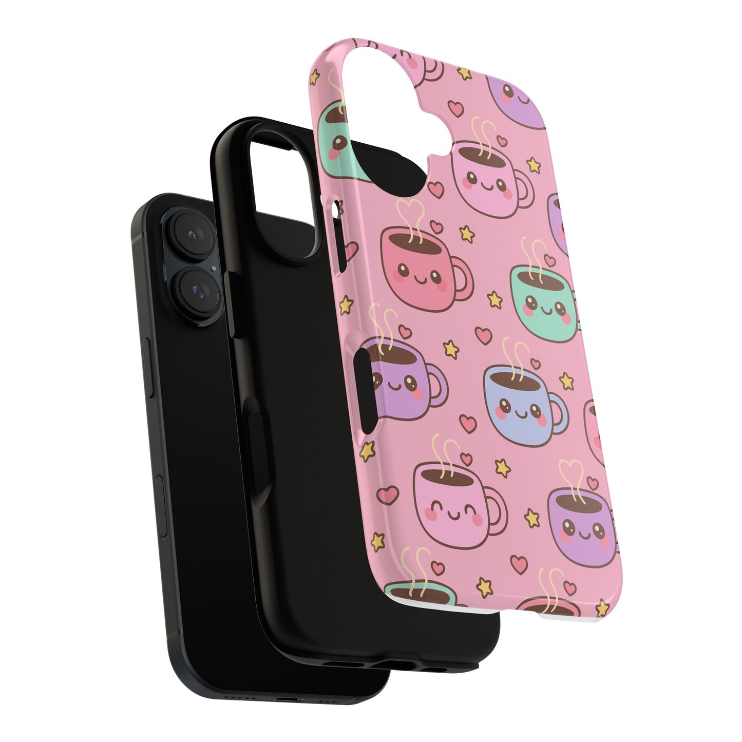 Cute Coffee Mug Phone Case, Kawaii Phone Accessory, Tough Cases, Gift for Coffee Lovers, Fun Phone Cover