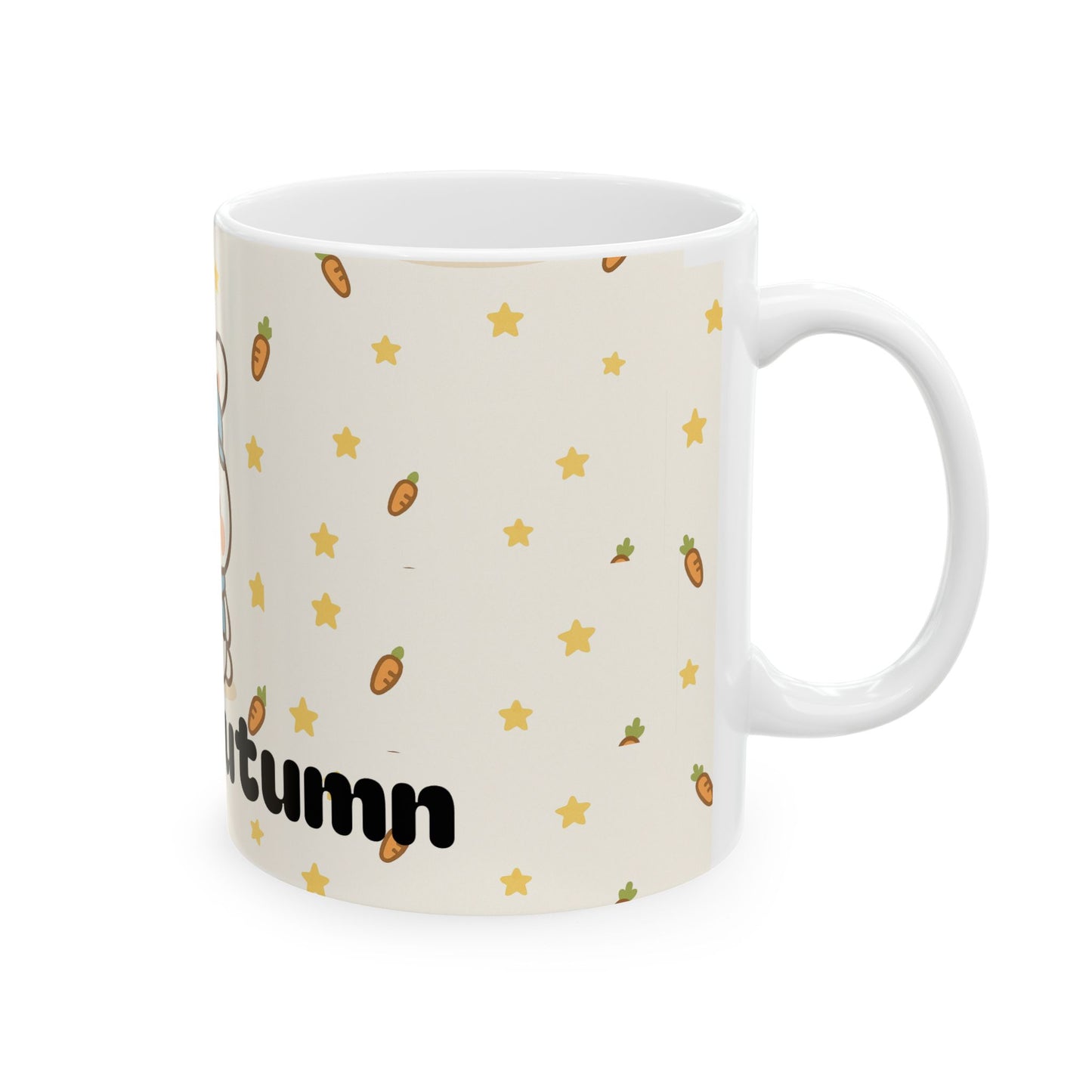 Cute Bunny Hello Autumn Ceramic Mug - Adorable Fall Coffee Cup, Seasonal Drinkware, Fall Gift, Kitchen Decor, Cozy Vibes