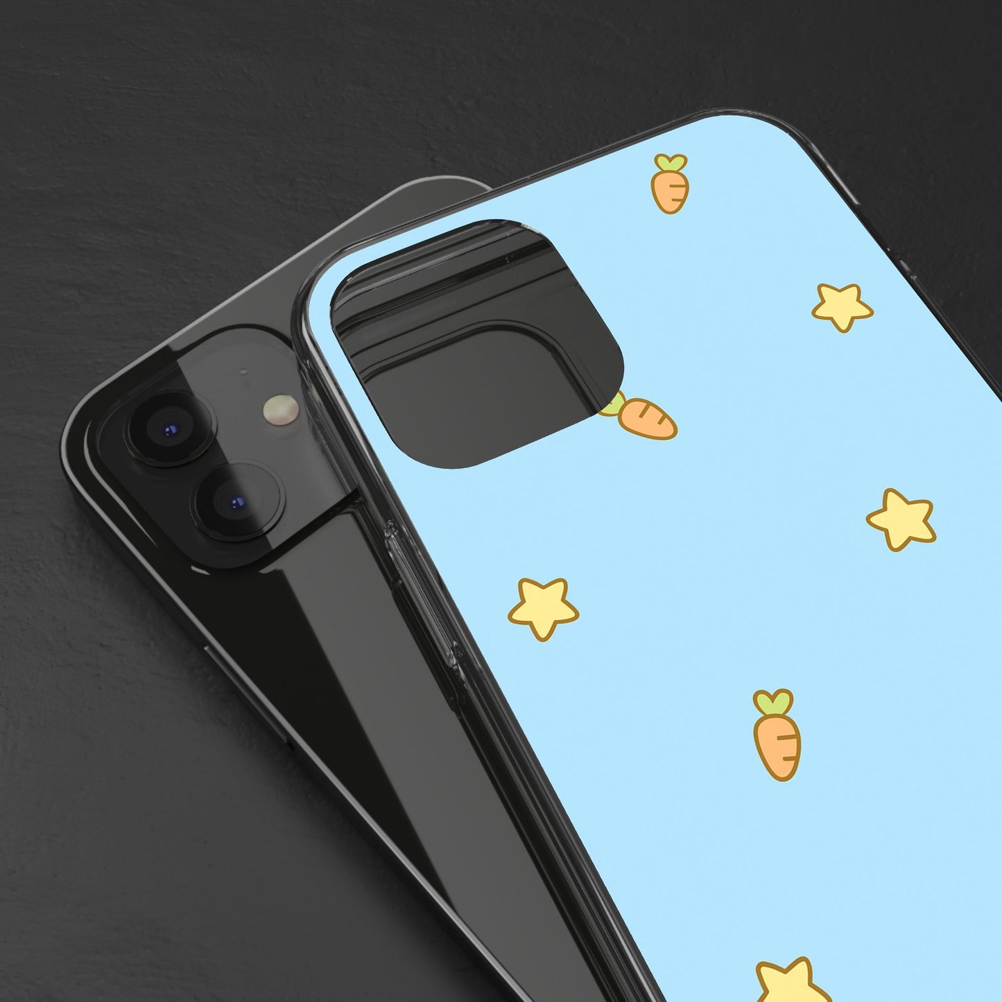 Playful Carrot and Star Clear Phone Case, Cute Clear Cover, Fun Phone Accessories for Kids, Gifts for Her, Spring and Summer Vibes, [...]