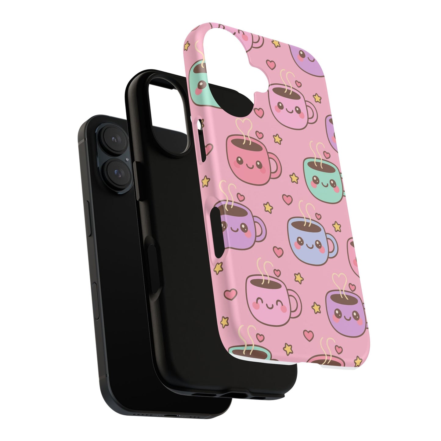 Cute Coffee Mug Phone Case, Kawaii Phone Accessory, Tough Cases, Gift for Coffee Lovers, Fun Phone Cover